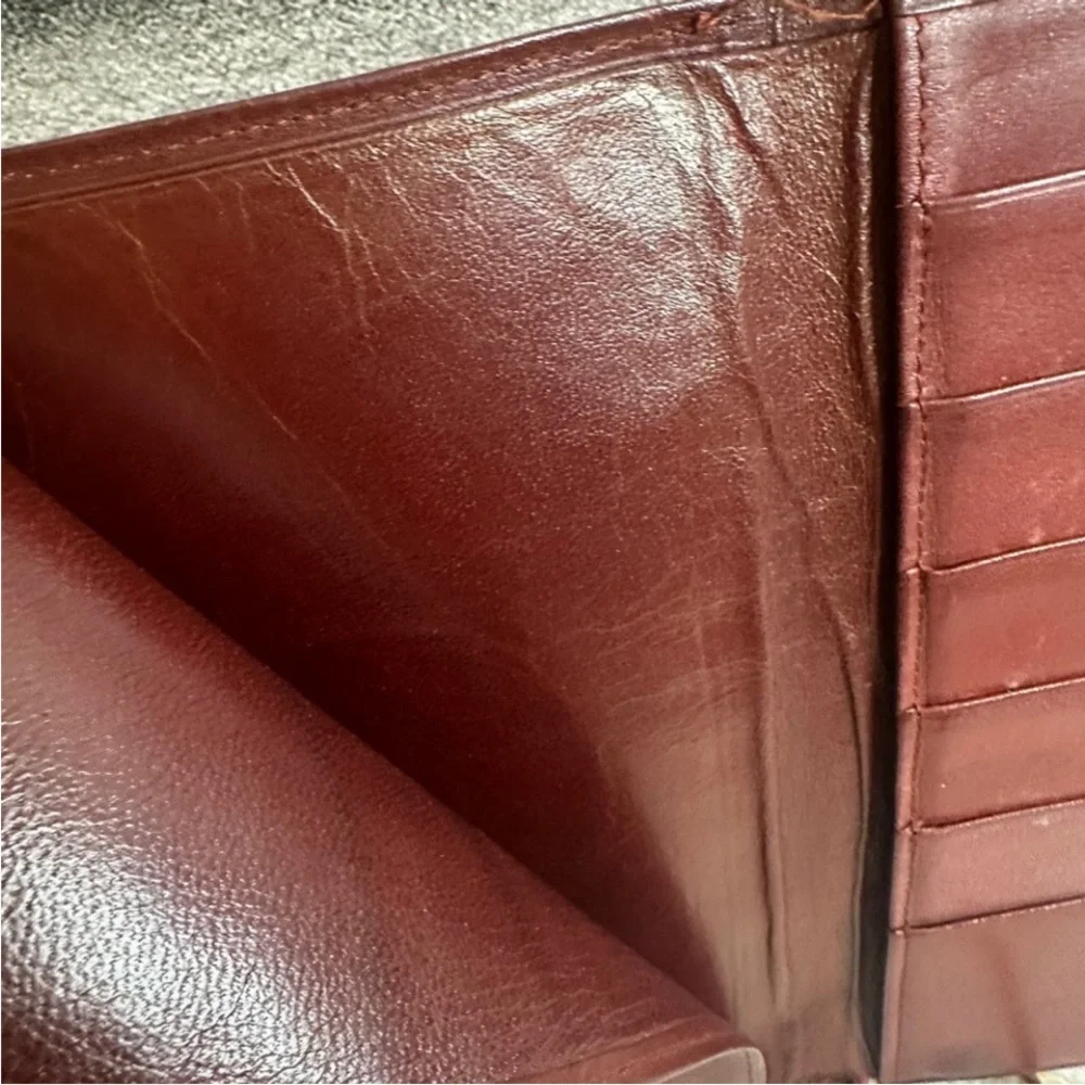 Cartier Brown Leather Wallet with Gold Trim